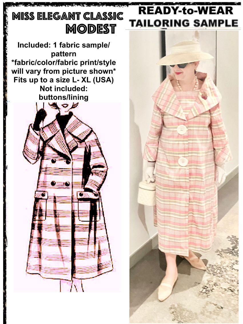 Pink raw silk coat-dress