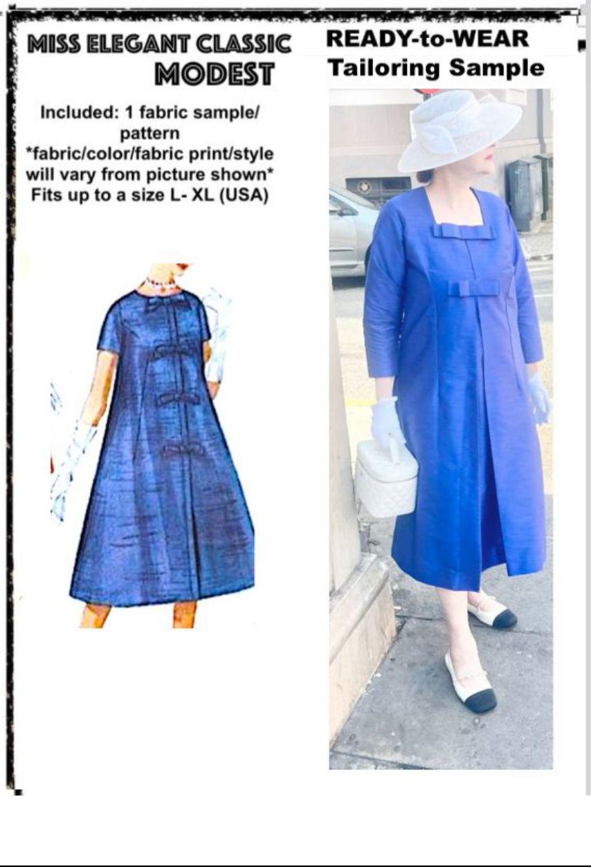 Blue raw silk dress