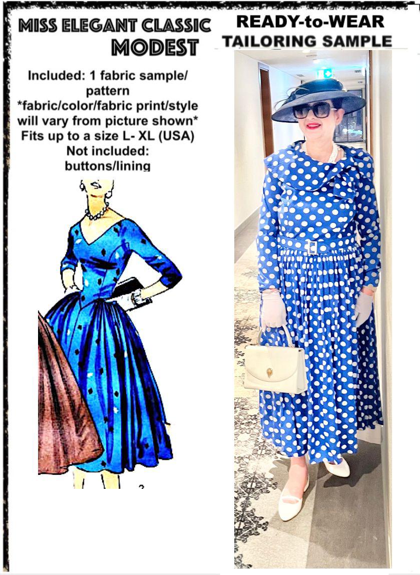 Blue polka dots poly-cotton dress
