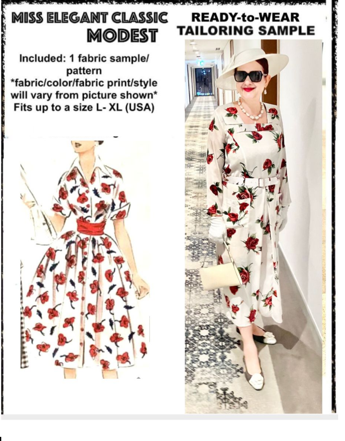 Rosy satin print dress