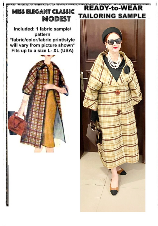 Stiff silk coat-dress indoor/outdoor
