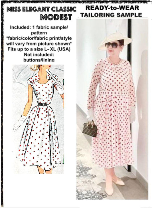 Red polka dots viscose dress