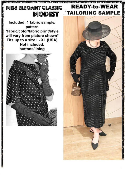 Polka dots viscose skirt-suit