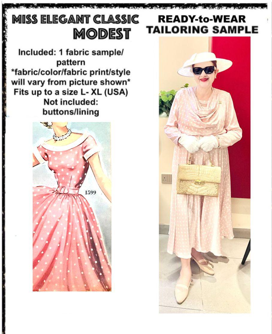 Pink polka dot draped collar satin dress