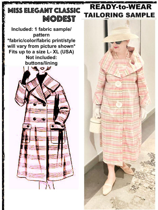Pink raw silk coat-dress
