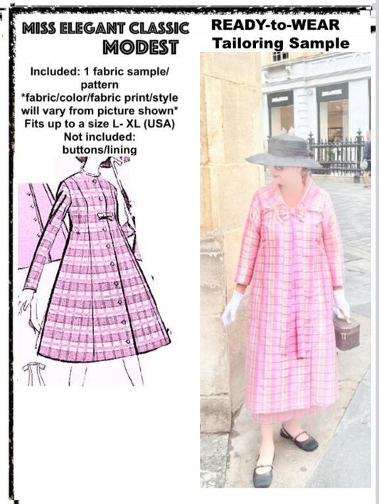 Pink raw silk coat-dress