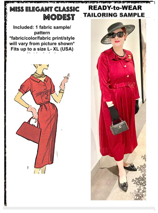 Red satin pleats dress