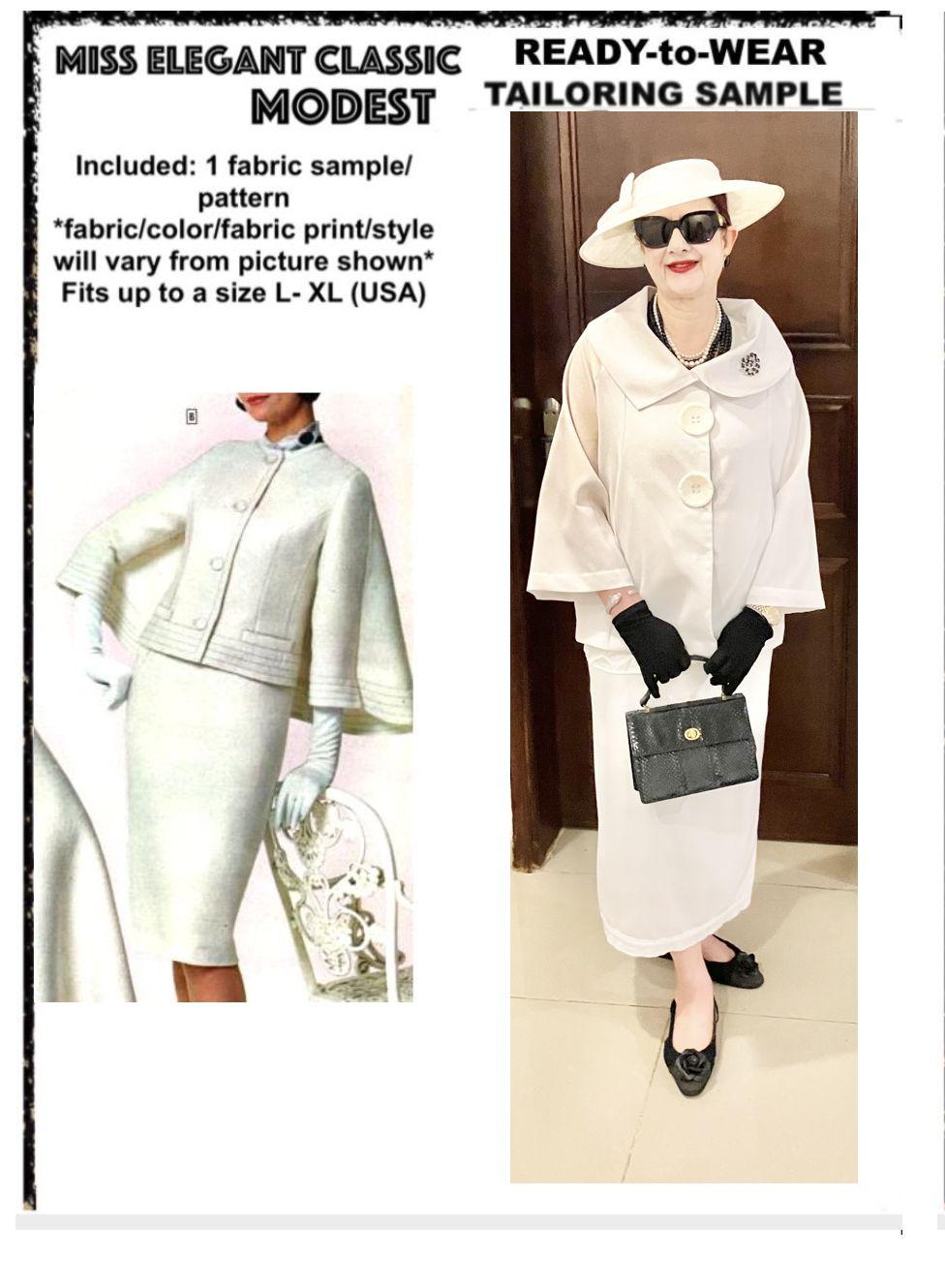 White crepe skirt-suit
