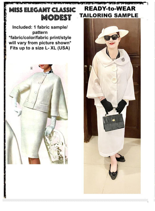 White crepe skirt-suit