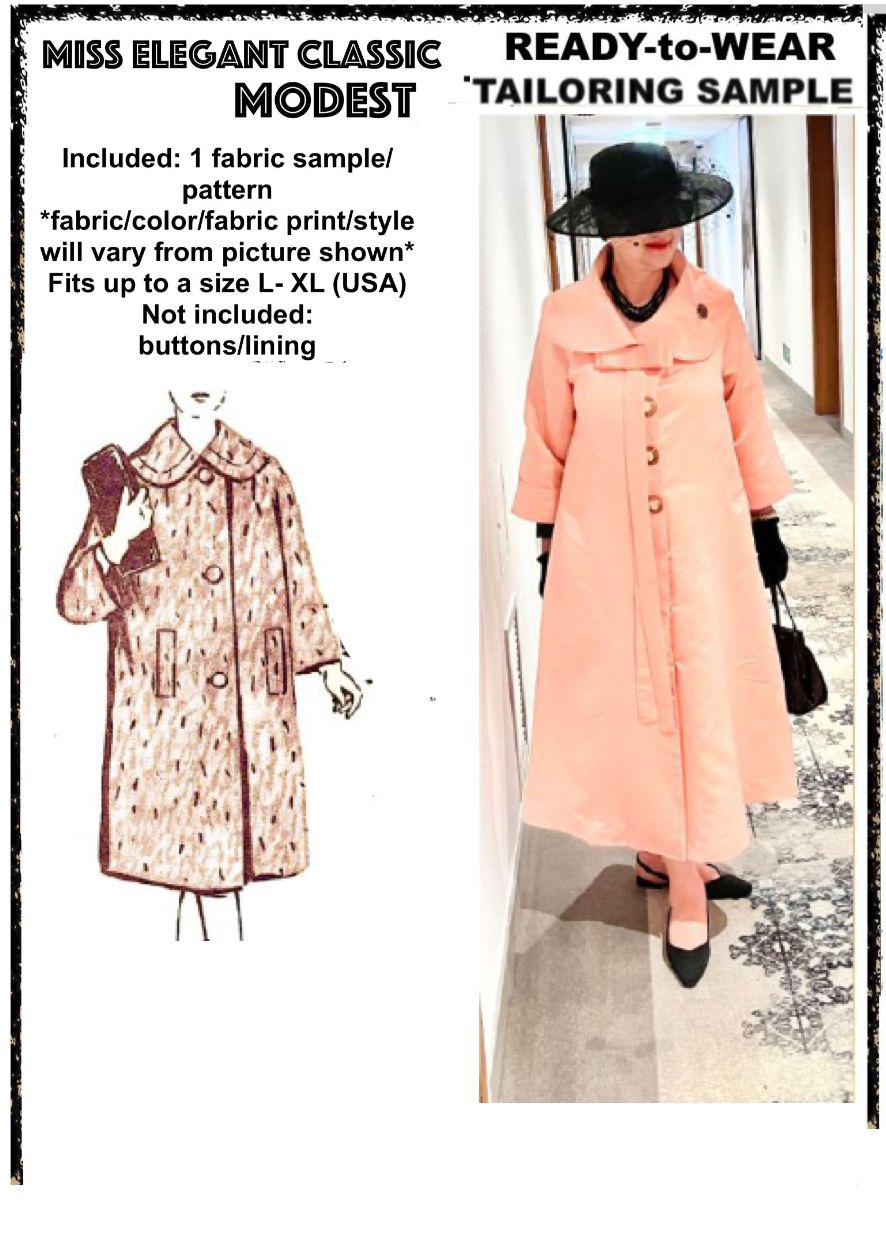 Peach satin coat-dress