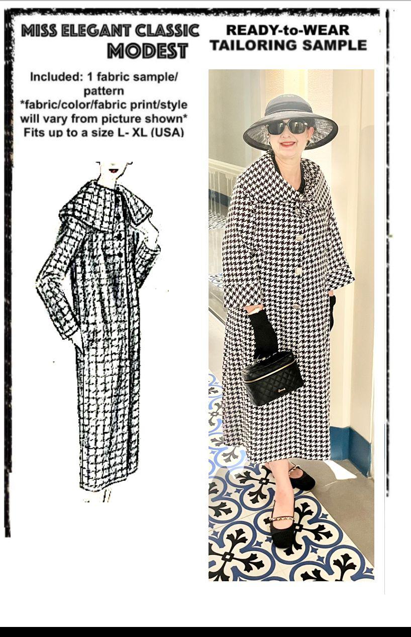 Houndstooth poly-cotton coat-dress