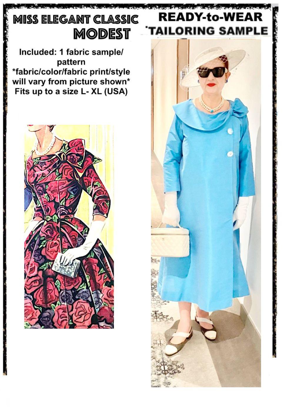 Sky blue raw silk coat-dress