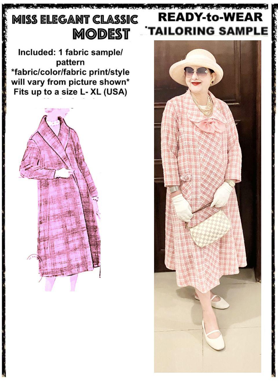 Pink tweed coat-dress