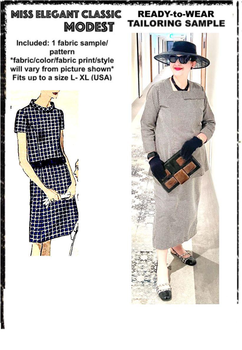 Small gingham poly-cotton skirt-suit
