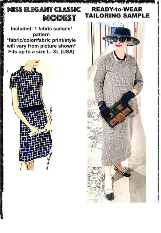 Small gingham poly-cotton skirt-suit
