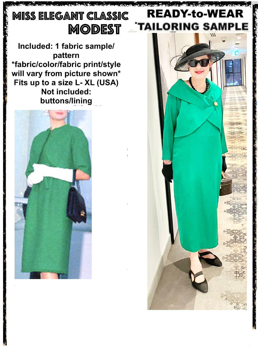 Green satin dress